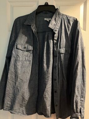 Old Navy Dark Chambray Button-Down Shirt - Denim Blue